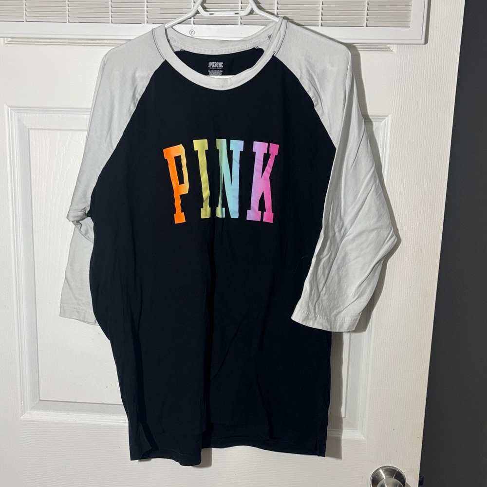 PINK Victoria's Secret woman Long Sleeve Shirt - Black and White